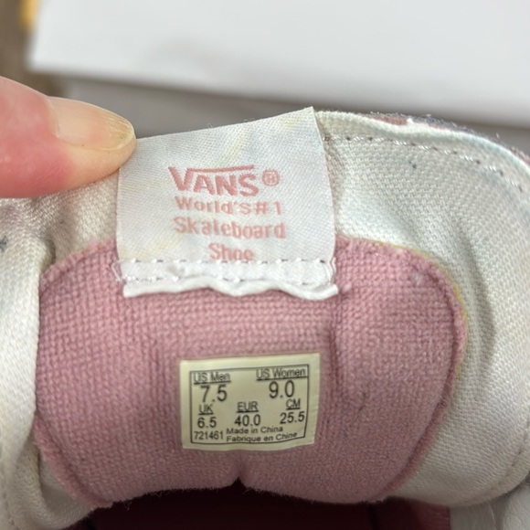 Vans Off The Wall Old Skool Sk8 Hi-Pig Shoes 9 Suede High Tops Pink Sneaker - Picture 2 of 8